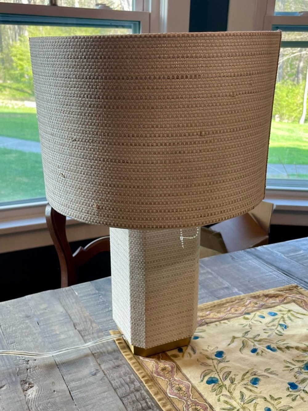 Anthropologie Haisley Bleached Raffia Table Lamp NEW ( MSRP $363) - Picture 5 of 10